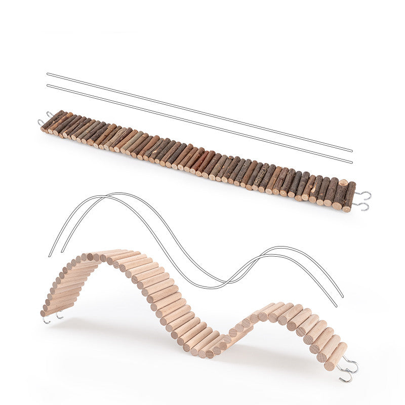 Flexible Wooden Climbing Bridge, Ramp & Habitat Divider