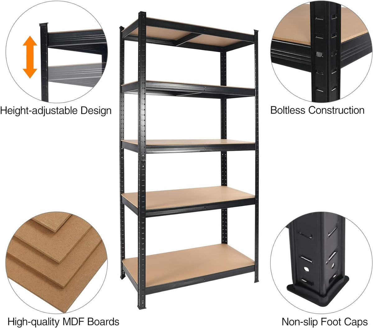 Heavy-Duty 5-Tier Storage Rack (2,000 lb Capacity)