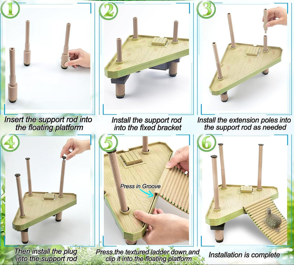 Floating Turtle Pier Basking Platform & Ramp – Self-Leveling Aquatic Dock