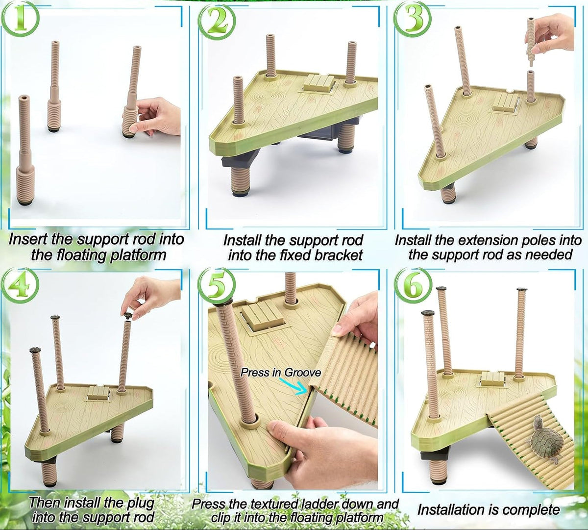 Floating Turtle Pier Basking Platform & Ramp – Self-Leveling Aquatic Dock