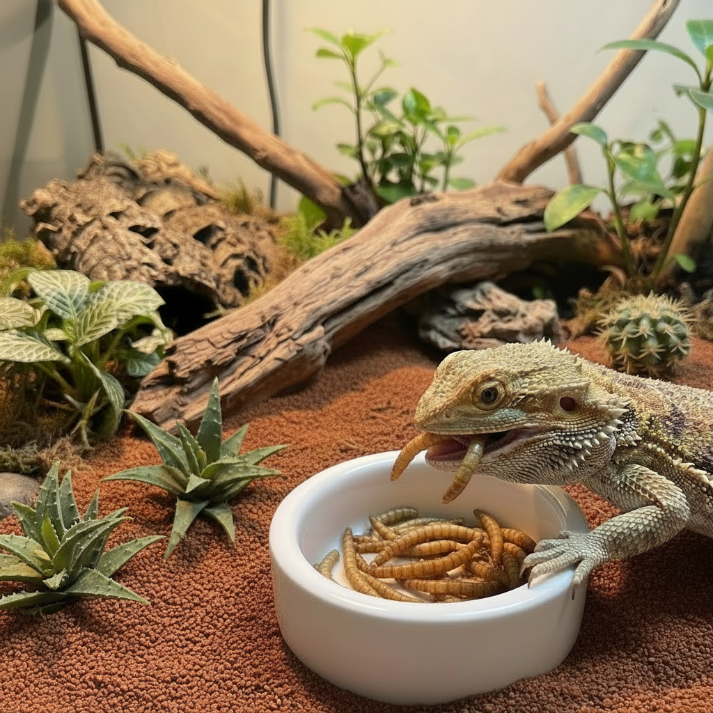 Escape-Proof Glazed Ceramic Live Feeder Dish