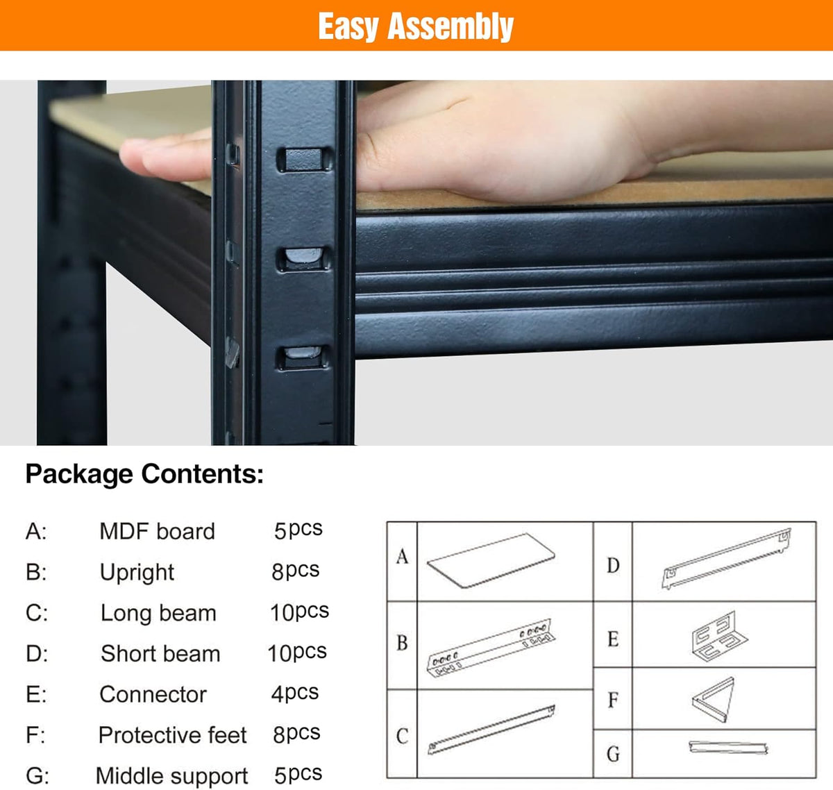 Heavy-Duty 5-Tier Storage Rack (2,000 lb Capacity)