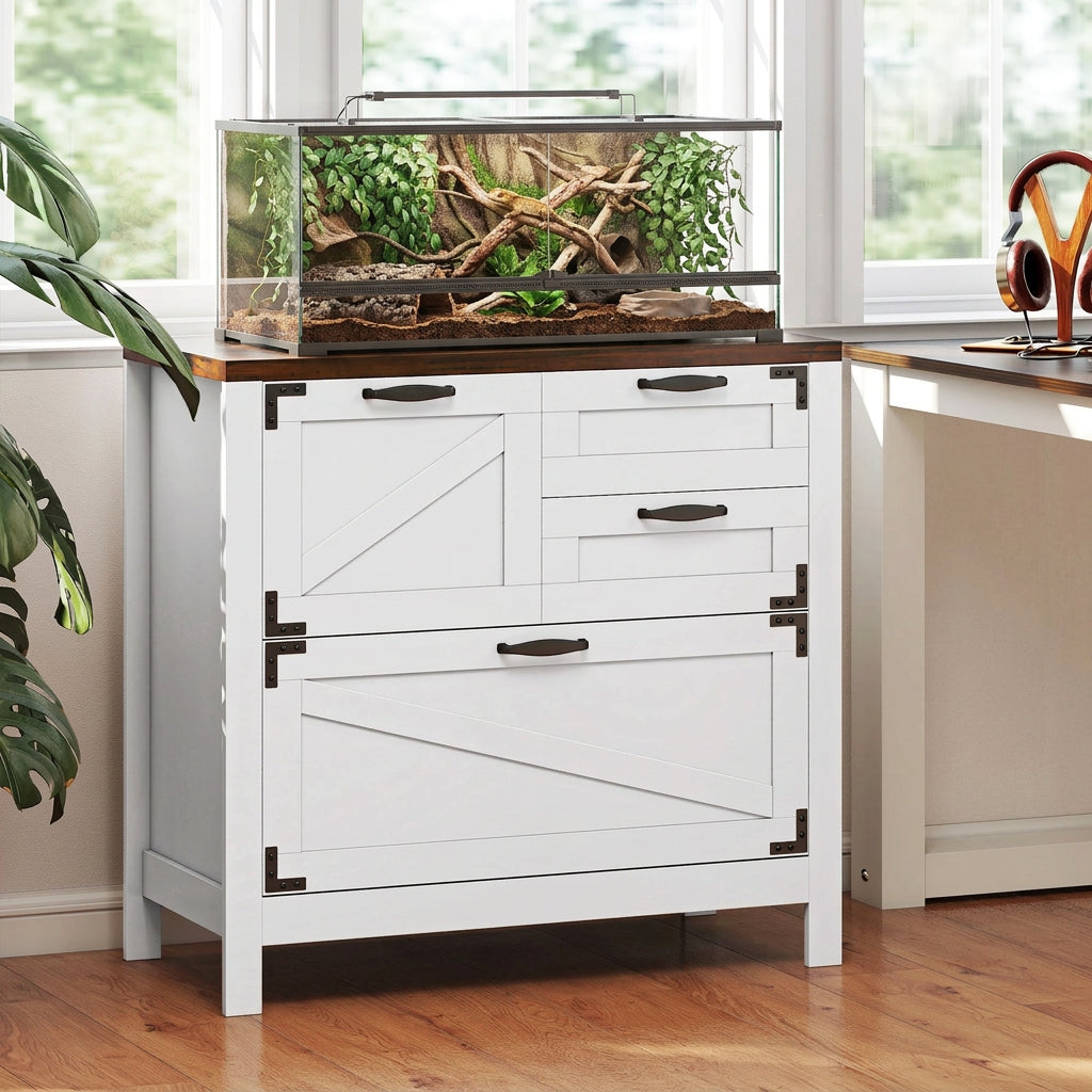 Farmhouse 4-Drawer Habitat Stand & Keeper Supply Chest
